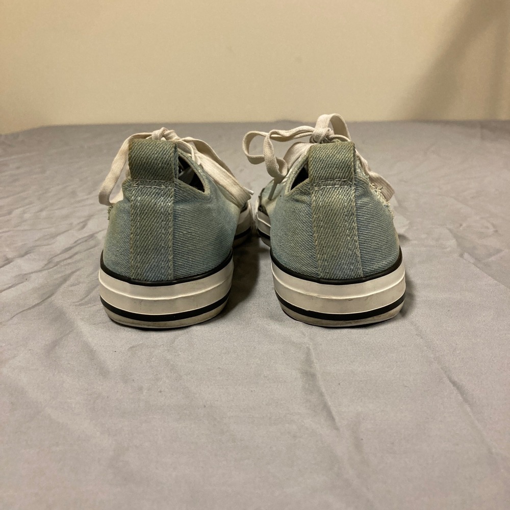 Pep Step Womens Light Wash Denim Distressed Low Top Sneakers Blue Size 7.5 - Picture 5 of 9